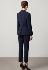 Navy Blue V-neck Pantsuit